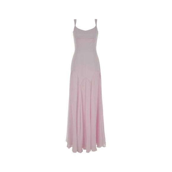 Alexander Mcqueen Women Lilac Satin Long Dress